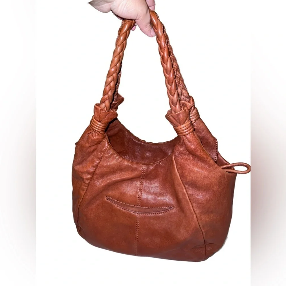 LOCKHEART Brick Woven Leather Hobo Handbag Braided Shoulder Strap